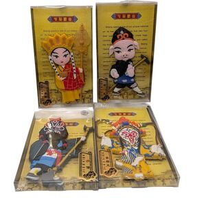 New Chinese Opera Doll Magnets Sealed‎ Cultural Souvenirs Detailed Lot of Four